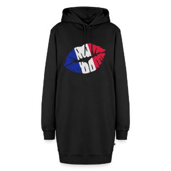 Frankreich - Hoodie-Kleid - Schwarz - Vorne - AI Model Female 172 light (172cm)