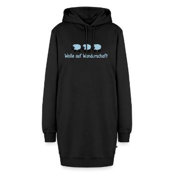 Wolle auf Wanderschaft Schafe Schäfchen Lämmer süß - Hoodie-Kleid - Schwarz - Vorne - AI Model Female 172 light (172cm)