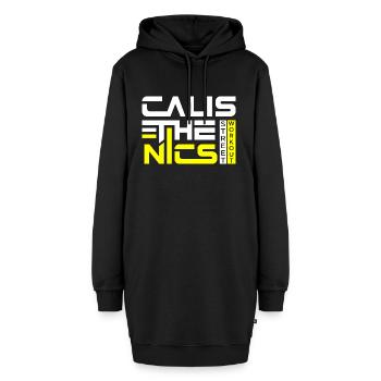 Calisthenics Street Workout Body Workout - Hoodie-Kleid - Schwarz - Vorne - AI Model Female 172 light (172cm)
