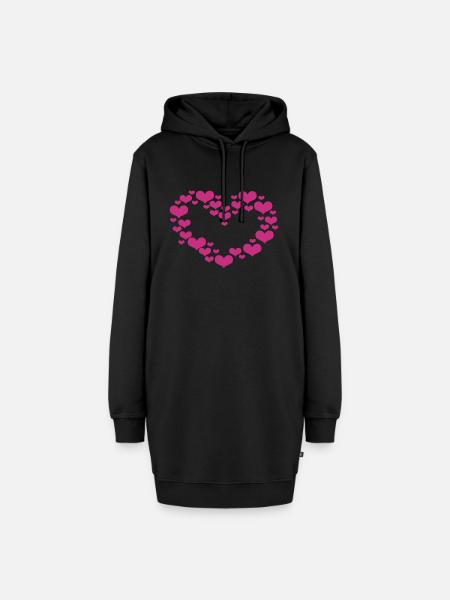 Herz aus Herzen - Hoodie-Kleid - Schwarz