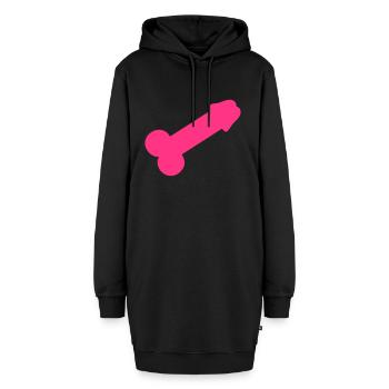 Dick - Cock - Hoodie-Kleid - Schwarz - Vorne - AI Model Female 172 light (172cm)