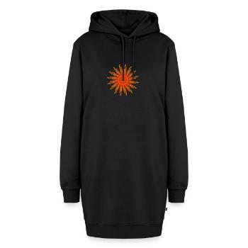 das design - Hoodie-Kleid - Schwarz - Vorne - AI Model Female 172 light (172cm)