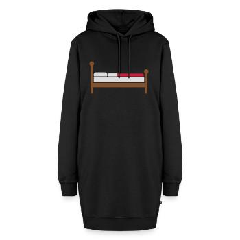 Gemütliches Bett Clipart Logo - Hoodie-Kleid - Schwarz - Vorne - AI Model Female 172 light (172cm)