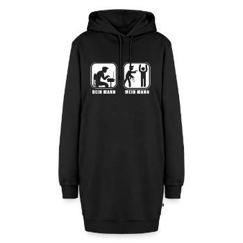 Dein Mann Mein Mann - Hoodie-Kleid - Schwarz - Vorne - AI Model Female 172 light (172cm)