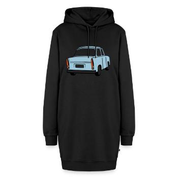 Himmelblauer Trabi  - Hoodie-Kleid - Schwarz - Vorne - AI Model Female 172 light (172cm)