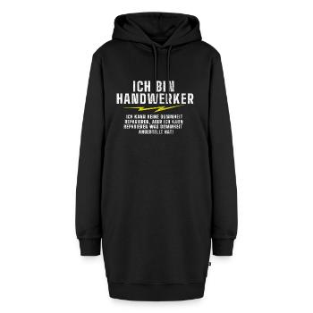 Ich bin Handwerker | Spruch | lustige Sprüche - Hoodie-Kleid - Schwarz - Vorne - AI Model Female 172 light (172cm)