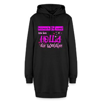 Holla die Waldfee Wünsch Dir was - Hoodie-Kleid - Schwarz - Vorne - AI Model Female 172 light (172cm)