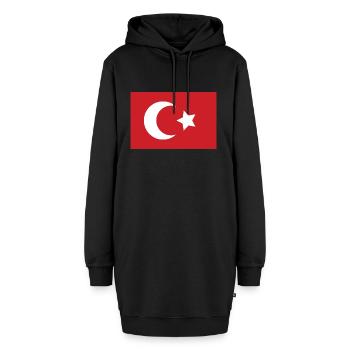 Flagge des Osmanischen Reichs - Hoodie-Kleid - Schwarz - Vorne - AI Model Female 172 light (172cm)