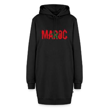 logo_flag_grunge_maroc - Hoodie-Kleid - Schwarz - Vorne - AI Model Female 172 light (172cm)
