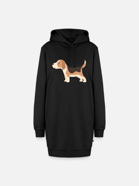 beagle - Hoodie-Kleid - Schwarz