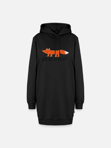 fuchs fox what does the fox say lustige sprüche - Hoodie-Kleid - Schwarz