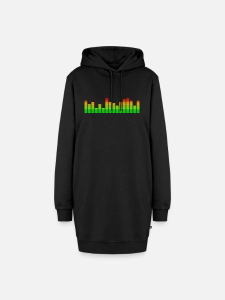 Musik Equalizer & visualizer - Hoodie-Kleid - Schwarz
