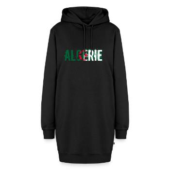 logo_flag_grunge_algerie_2 - Hoodie-Kleid - Schwarz - Vorne - AI Model Female 172 light (172cm)