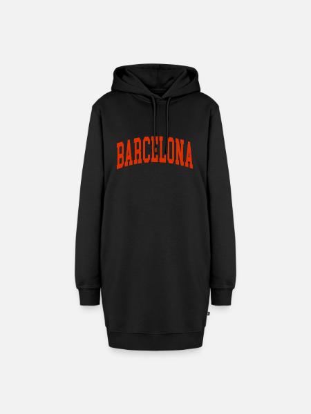 Barcelona - Hoodie-Kleid - Schwarz