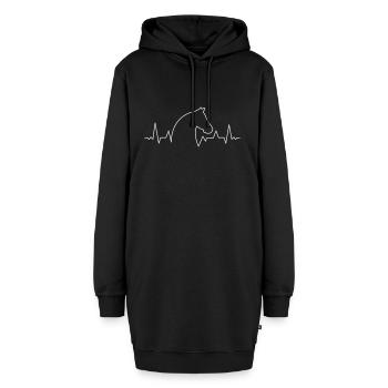 Pferde Herzschlag - Pferdeliebe - Hoodie-Kleid - Schwarz - Vorne - AI Model Female 172 light (172cm)
