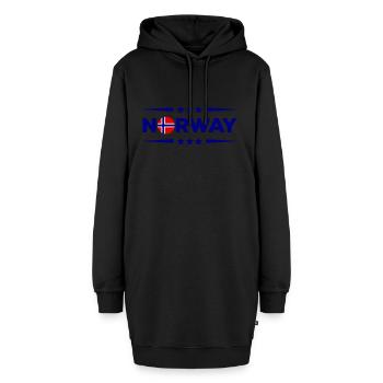 norway - Hoodie-Kleid - Schwarz - Vorne - AI Model Female 172 light (172cm)