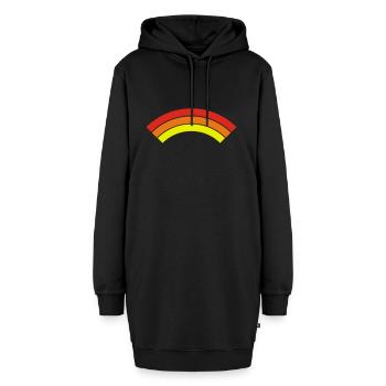 Regenbogen - Hoodie-Kleid - Schwarz - Vorne - AI Model Female 172 light (172cm)