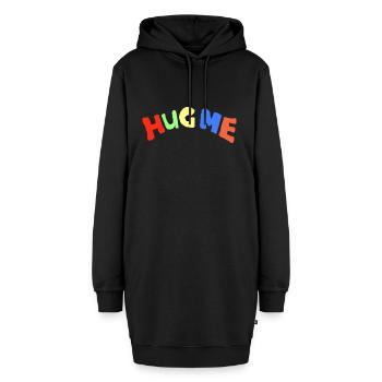hug me - Hoodie-Kleid - Schwarz - Vorne - AI Model Female 172 light (172cm)