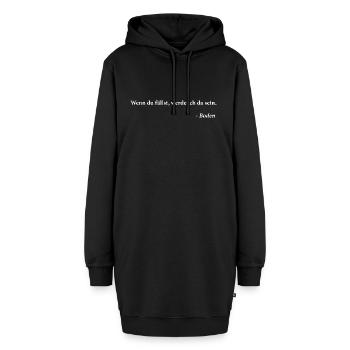 Ich werde da sein witziger Spruch - Hoodie-Kleid - Schwarz - Vorne - AI Model Female 172 light (172cm)