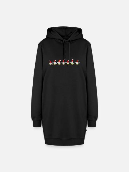 sieben Weihnachtswichtel - Hoodie-Kleid - Schwarz