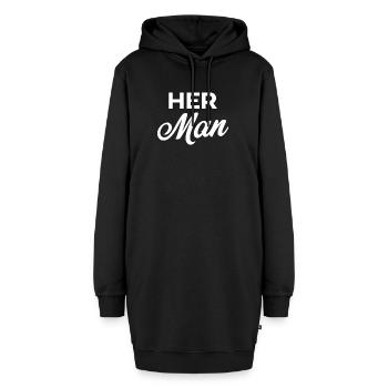 Ihr Mann - Hoodie-Kleid - Schwarz - Vorne - AI Model Female 172 light (172cm)