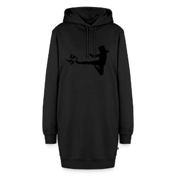 gegen Nazis - Hoodie-Kleid - Schwarz - Vorne - AI Model Female 172 light (172cm)