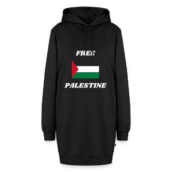 Free Palestine Palästinensische Flagge - Hoodie-Kleid - Schwarz - Vorne - AI Model Female 172 light (172cm)
