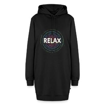 Entspann dich, Yoga, Spirituell - Hoodie-Kleid - Schwarz - Vorne - AI Model Female 172 light (172cm)
