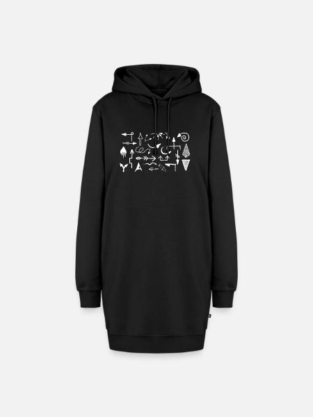 Pfeile Pfeilen Pfeile - Hoodie-Kleid - Schwarz