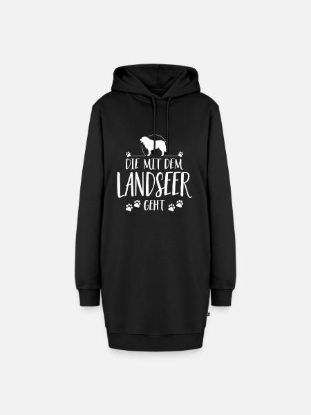 DIE MIT DEM LANDSEER GEHT Hunde Spruch Wilsigns - Hoodie-Kleid - Schwarz