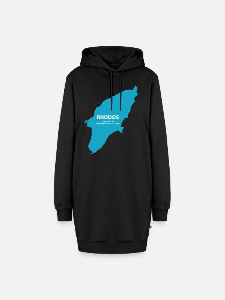 Rhodos is life - Hoodie-Kleid - Schwarz