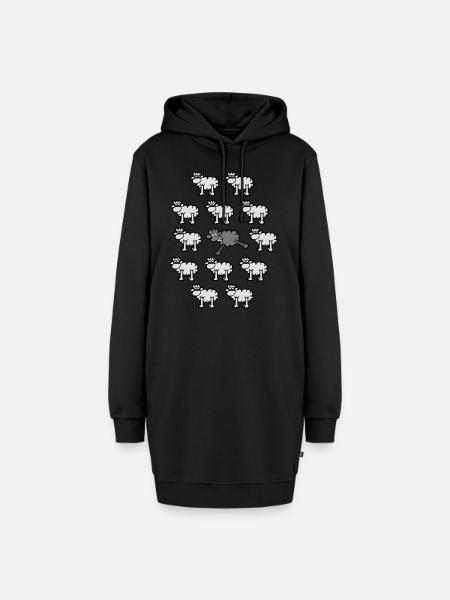 be different - Hoodie-Kleid - Schwarz