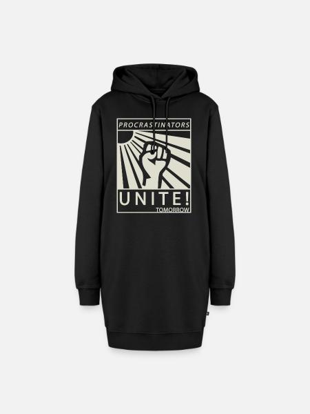 Procrastinators Unite Tomorrow Chillen Geschenk - Hoodie-Kleid - Schwarz
