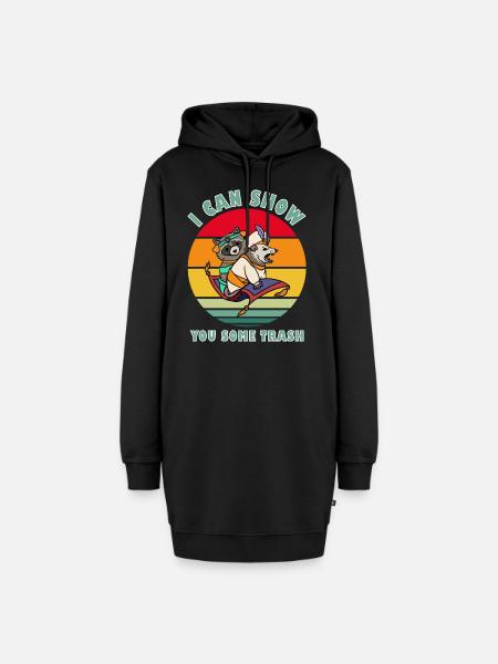 Ich kann dir Müll zeigen - Hoodie-Kleid - Schwarz