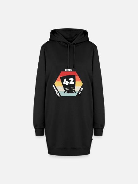Antwort 42 - Hoodie-Kleid - Schwarz