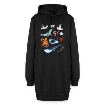 Meer und Unterwasser Souvenir und Geschenkidee - Hoodie-Kleid - Schwarz - Vorne - AI Model Female 172 light (172cm)