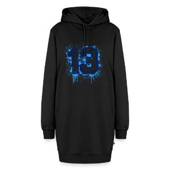 Marseille 13 Dirt - Hoodie-Kleid - Schwarz - Vorne - AI Model Female 172 light (172cm)