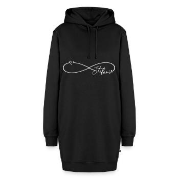 Stefanie Name Vorname - Hoodie-Kleid - Schwarz - Vorne - AI Model Female 172 light (172cm)