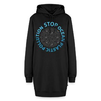 Stop Ocean Plastic Verschmutzungsdesign Für Das - Hoodie-Kleid - Schwarz - Vorne - AI Model Female 172 light (172cm)