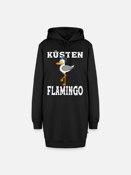 Möwe Flamingo Küste Vogel Meer Strand Wasser - Hoodie-Kleid - Schwarz