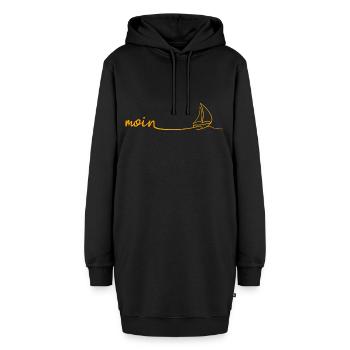 MOIN Segelboot - Hoodie-Kleid - Schwarz - Vorne - AI Model Female 172 light (172cm)