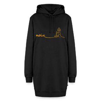 MOIN Segelboot Leuchtturm - Hoodie-Kleid - Schwarz - Vorne - AI Model Female 172 light (172cm)