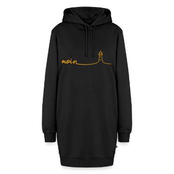 Moin Leuchtturm - Hoodie-Kleid - Schwarz - Vorne - AI Model Female 172 light (172cm)