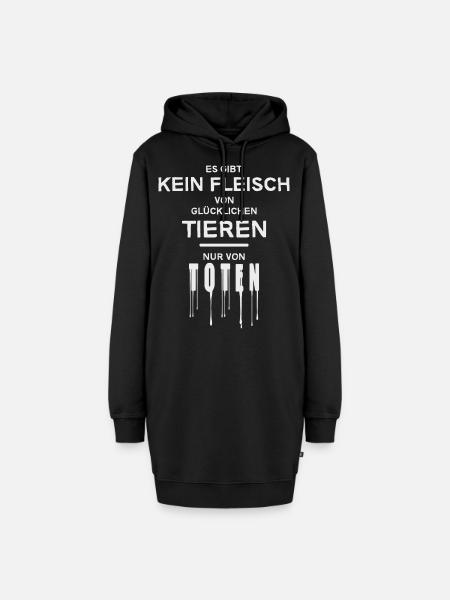 KEIN FLEISCH VON GLÜCKLICHEN TIEREN - Hoodie-Kleid - Schwarz