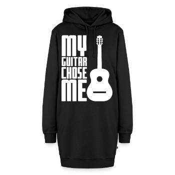 Gitarre witziger Spruch - Hoodie-Kleid - Schwarz - Vorne - AI Model Female 172 light (172cm)