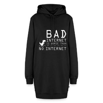Langsames Internet ist schlimmer als kein Internet - Hoodie-Kleid - Schwarz - Vorne - AI Model Female 172 light (172cm)