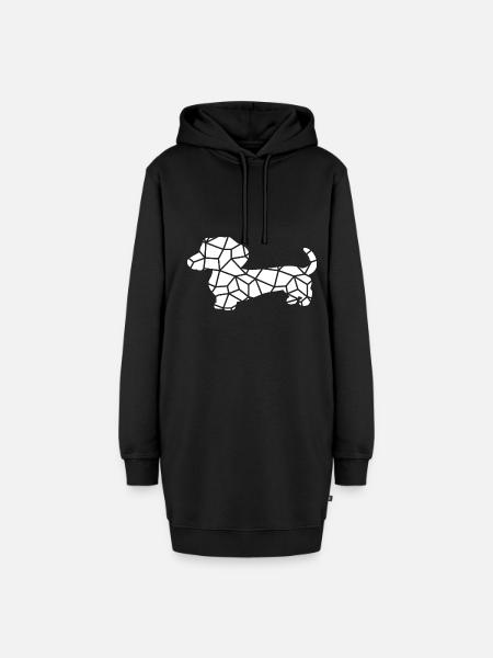 Dackel - Hoodie-Kleid - Schwarz