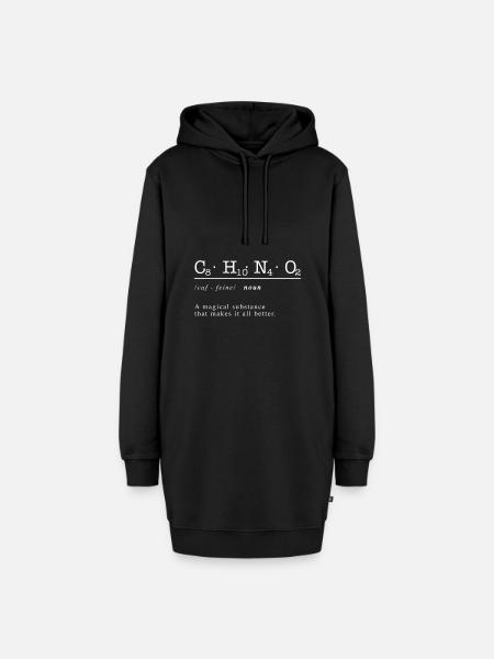 Coffein - Hoodie-Kleid - Schwarz