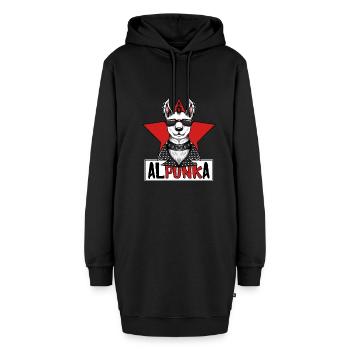 Alpunka Punk Alpaka Lama Punkrock Punkrocker Stern - Hoodie-Kleid - Schwarz - Vorne - AI Model Female 172 light (172cm)