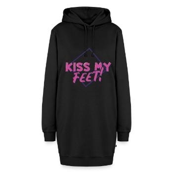 Küss meine Füße - Sexy Fußfetisch Design für Kinky - Hoodie-Kleid - Schwarz - Vorne - AI Model Female 172 light (172cm)